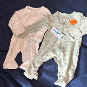 Carter's Cream and Tan Footies